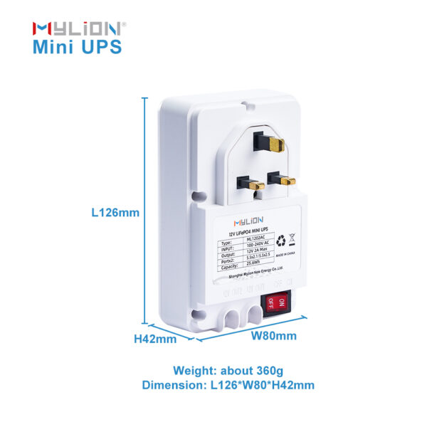 Mylion 110V-230V AC Input 12V 2A DC Output Smart Charger Mini UPS LiFe PO4 Uninterruptible Power Supply For IOT WiFi Router – Bild 5