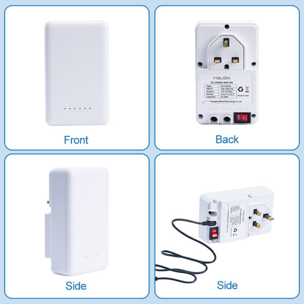 Mylion 110V-230V AC Input 12V 2A DC Output Smart Charger Mini UPS LiFe PO4 Uninterruptible Power Supply For IOT WiFi Router – Bild 2